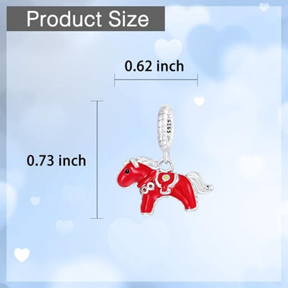 925 Sterling Silver Charms fits Bracelets and Necklace Pendant Bead Charms Jewelry Gift for Women Family Friends - style: Horse Charm