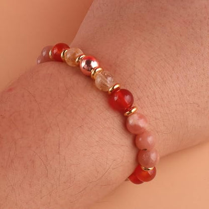 KSQS Healing Stone Bead Bracelet for Women, Natural Gemstones Balance Protection Bracelet, Spiritual Crystal Beads Bracelet Anxiety Relief with Meaning Card - color: Charisma