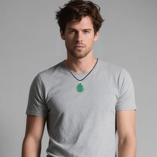 Anjiucc Natural Gemstone Tree of Life Black Obsidian/Golden Obsidian Pendant Necklace for Male and Female Necklace - color: Green Aventurine 1