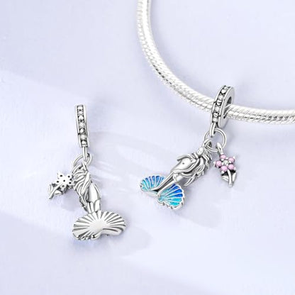 Hapour 925 Sterling Silver Charm for Bracelet Necklace Women Pendant Beads | Virgin Mary Charm, Religious Cross Heart Dragon European Jewelry Mom Charm - color: Birth of Venus