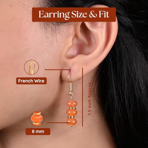 Gempires Beaded Gemstone Dangle Earrings for Women, Boho Lightweight Drop | Handmade beaded gemstone dangle earrings — choose from 20+ natural stones and birthstones, boho drops on 14k gold.