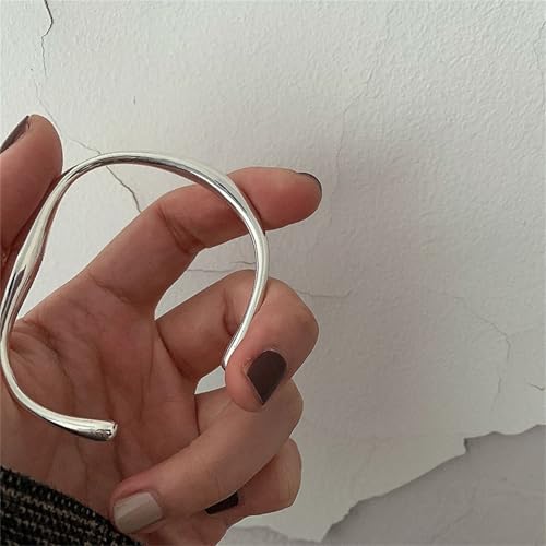 925 Sterling Silver Bangles For Women Handmade Silver Bangles Open Adjustable Bangle Bracelets For Women Silver Open Cuff Bracelets Stackable Wrap Bangles Festival Jewelry Gifts - color: Style 15