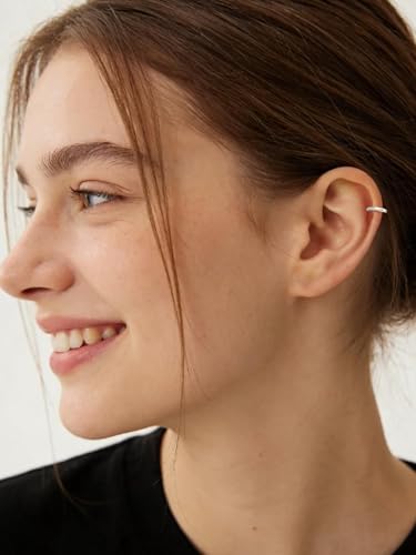 925 Sterling Silver Huggie Hoop Earrings, Small Silver Hoop Earrings for Women Hypoallergenic Huggie Lightweight Small Hoops Earring Cartilage Sleeper Earrings 6/8/10/12/14/16/18/20mm - color: Silver, size: 6MM