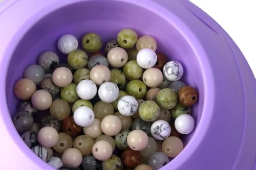 1200Pcs 6mm Natural Stone Beads,1mm Hole Adult for Jewelry Making - color: 6mm-24 Colors Materia-A