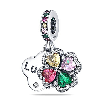 Pandach 925 Sterling Silver Charms Beads for Bracelets and Necklaces Butterfly and Headphones Pendants Clover Charms Jewelry Gift for Women - style: CZ Flower Charm