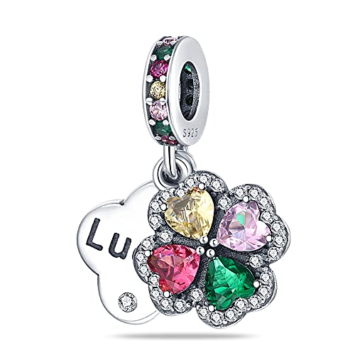Pandach 925 Sterling Silver Charms Beads for Bracelets and Necklaces Butterfly and Headphones Pendants Clover Charms Jewelry Gift for Women - style: CZ Flower Charm