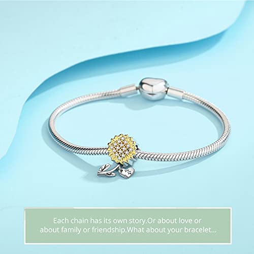 Sunflower Charm Fit for Pandora Charms Bracelet and Necklace You Are My Sunshine Charm Gifts for Women - style: Sunflower charms