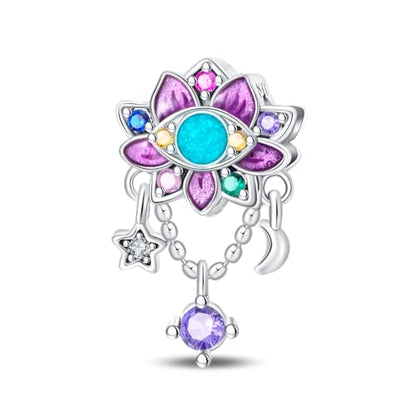 Pandach 925 Sterling Silver Charms Beads for Bracelets and Necklaces Butterfly and Headphones Pendants Clover Charms Jewelry Gift for Women - style: Dreamcatcher Lotus Charm