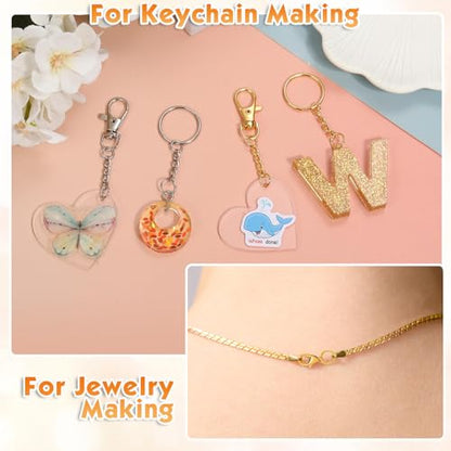 PAXCOO Keychain Making Kit, Keychain Craft Supplies Including Key Chain Hooks, Lobster Clasps, Key Rings and Jump Rings for Key Chain Making and Jewelry Making