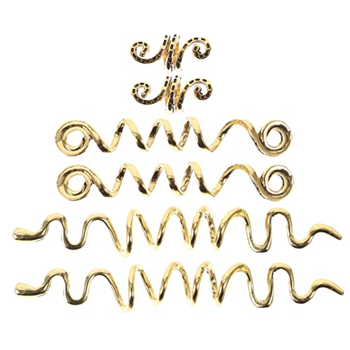 6pcs Hair Jewelry Set for Women Hair Clips Charms Cuffs Rings Spiral Coils Dreadlock Accessories for Braids