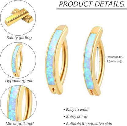 Clicker Belly Button Ring Hoop Belly Button Ring 14G Navel Ring | Surgical stainless steel hinged belly button ring for belly button piercing, navel body jewelry for women and men - color: COP-Gold