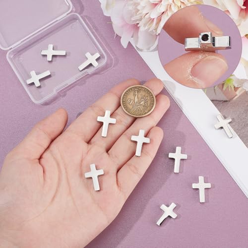 UNICRAFTALE 10Pcs Cross Spacer Beads Stainless Steel Cross Beads for DIY Bracelet Necklace Jewelry Making Supplies 2mm Hole
