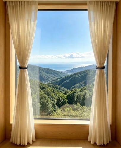 NICE PURCHASE 2 Pcs Wooden Curtain Tiebacks Holdbacks European Classic Retro Window Home Office Decorative Drapes Holders Strong Magnetic Clean Durable - Multifunctional Also Wood Pants Hanger (B) - color: 2.5" Inner Diameter - Black