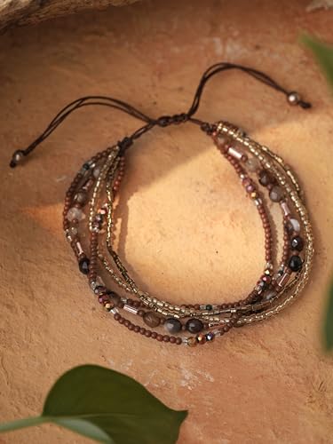 Bohemian Bead Stacked Bracelet, Vintage Multi-Layer Bracelet, Gift for Her - style: Bracelet R17-025