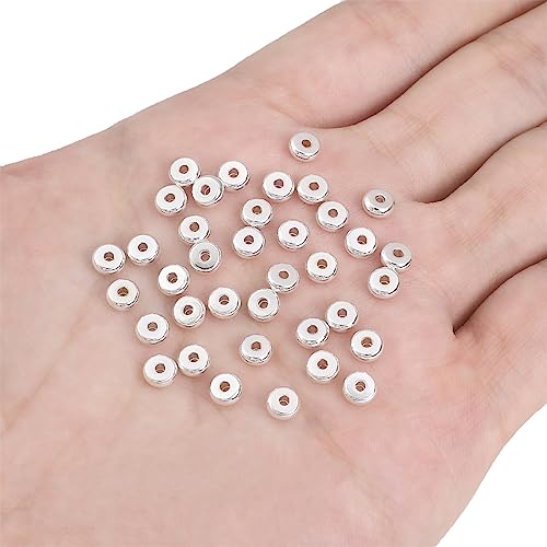 Silver Plated Roudelle Spacer Beads 5x2mm 50pcs for Jewelry Making Findings Non Tarnish - color: Silver, size: 5x2mm Roudelle