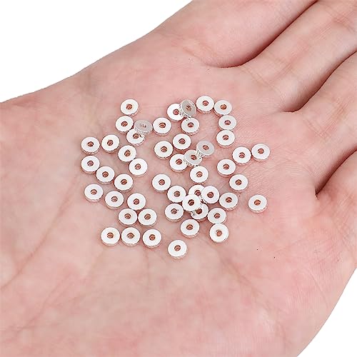 Silver Plated Disk Spacer Beads 4x1.2mm 50pcs for Jewelry Making Findings Non Tarnish - color: Silver, size: 4x1.2mm Disk