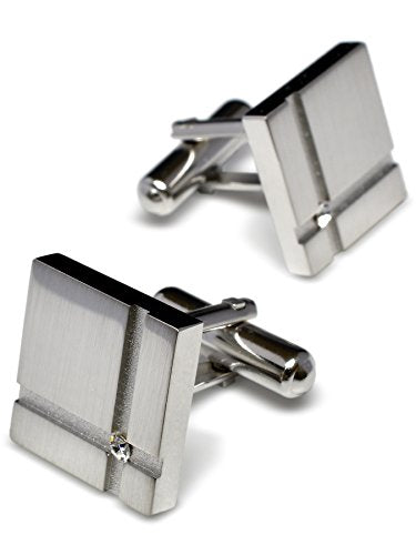 [TAVARAT] Cufflinks for Men Black Silver Red Blue Crystal glass Tps-040 - style: silver crystal