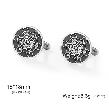 Cufflinks for Men Delicate Stainless Steel Wedding Business Cufflinks Gifts for Groom Husband French Shirt Accessories - style: Geometric-Silver