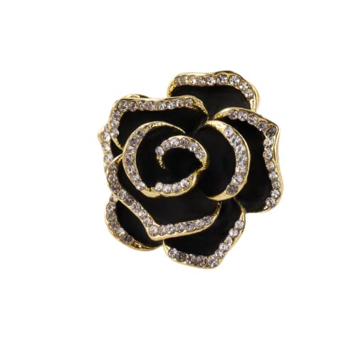 Lavender flower brooch crystal rhinestone tulip brooch elegant accessories jewelry women brooches and pins fashion jewelry wedding flowers lapel pin - color: Camellia