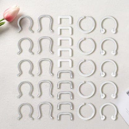 D.Bella 16G 18G 20G Horseshoe Septum Rings Surgical Steel Nose Piercing Jewelry Cartilage Helix Tragus Earring Hoop Eyebrow Lip Retainer for Women Men 6mm 8mm 10mm 12mm - color: 16G-8MM -C