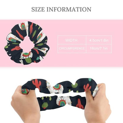 Coil Hair Ties for Thin Hair Llama Alpaca Cactus, Light-Grip Spiral Scrunchies, No-Slip Ponytail Holders That Add Volume and Fullness - color: Style (855)