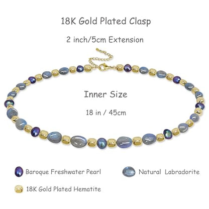 Boho Colorful Chunky Statement Beaded Necklaces for Women,Handmade Women's Fashion Gemstone Bead Choker Necklace,Western Natural Stone Strand Necklace Bib Collar Jewelry Unique Gifts for Women - color: 07-Grey
