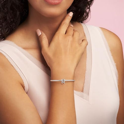 Pandora Alphabet Charm - Compatible Moments - Gift for Her - Made with Sterling Silver - with Gift Box - style: Letter R