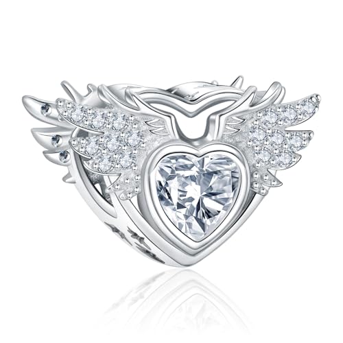 S925 12 Months Birthstone Charm for Pandora Bracelet, Gift on Birthday Christmas Mothers Valentines Anniversary Graduation, for Women Mom Daughter Friend Family Sister Aunt Grandma - color: April