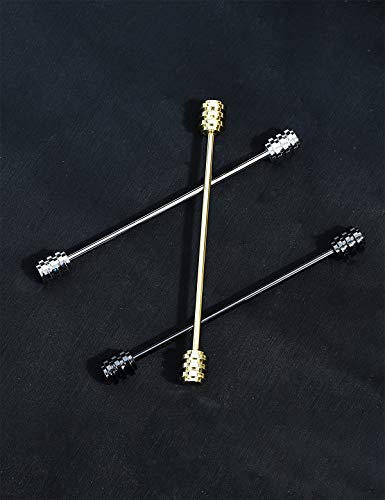 3PCS Men's Classic Brass Shirt Collar Bar Tie Pins Set for Wedding Business with Gift Box - color: Screw Head