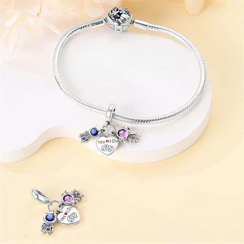 CYCUFF 925 Sterling Silver Charms Suitable for Bracelet Pendants Beads, Charm Necklaces Jewellery Gift for Women - color: Three Piece Charm Set