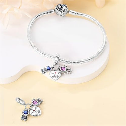 CYCUFF 925 Sterling Silver Charms Suitable for Bracelet Pendants Beads, Charm Necklaces Jewellery Gift for Women - color: Three Piece Charm Set