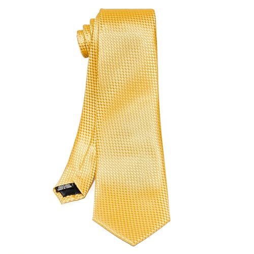 5PCS Mens Silk Tie, Pocket Square, Cufflinks, Drilled Tie Ring and Lapel Pin Set for Wedding Groom Party - color: Champagne Tie Set