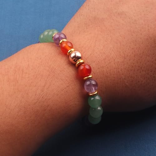 KSQS Healing Stone Bead Bracelet for Women, Natural Gemstones Balance Protection Bracelet, Spiritual Crystal Beads Bracelet Anxiety Relief with Meaning Card - color: Bring Balance to Life