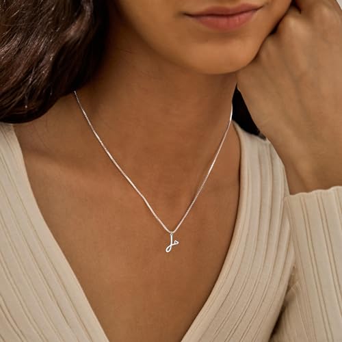 Initial Necklaces for Women Trendy, Dainty Silver Letter Necklace Cute Pendant Choker Name Necklace Personalized Costume Monogram Silver Jewelry Necklace for Women Valentines Gifts - color: Silver, style: S