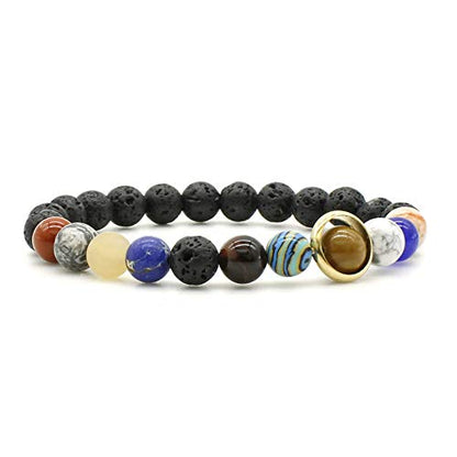 ONLYJUMP Planet Bracelet Solar System Universe Galaxy Bracelet Handmade Natural Stone Bead Bracelet String Adjustable Astronomy Gifts Bangle for Women Men - color: Planet 2