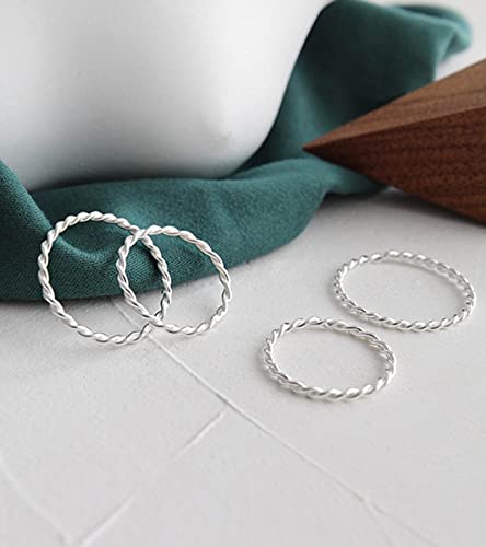 1.2mm Thin Knuckle Rings for Women 925 Sterling Silver Midi Stacking Pinky Thumb Ring Band Size 2.5-8.5 - color: Style 2, size: 4PCS: SIZE 6, 6.75, 7.75, 8.5