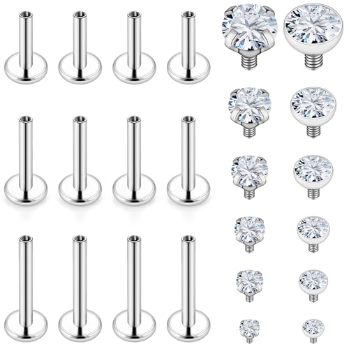 16G Lip Rings Stainless Steel Tragus Helix Conch Piercing Jewelry Snake Bite Piercing Monroe Lip Rings Labret Medusa Cartilage Lobe Earrings Piercing Jewelry CZ 2MM 2.5MM 3MM 3.5MM 4MM 4.5MM - color: 6MM 8MM 10MM Bar-Silver,2mm/2.5mm/3mm/3.5mm/4mm/4.5mm