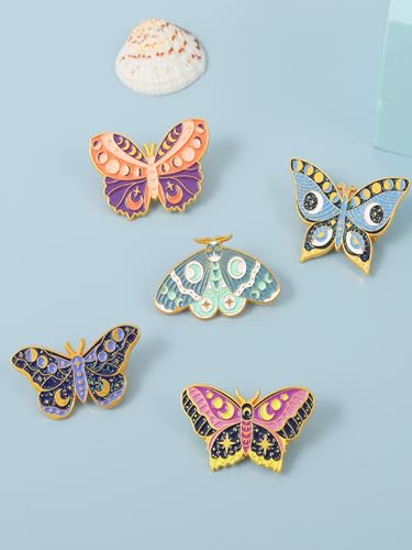 Cartoon Animal Enamel Brooch Set Cute Butterfly Duck Cat Lapel Pins for Backpacks Jacket Decoration Gifts for Friends - style: Butterfly