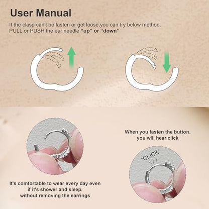 Freekiss 3 Pairs Hoop Earrings Set - Dainty Stud Dangle Cartilage for Women | Hypoallergenic Earrings, Cubic Zirconia Stackable Trendy Small Set Jewelry Gifts for Women - style: 3CZ rounded stud earrings-SL