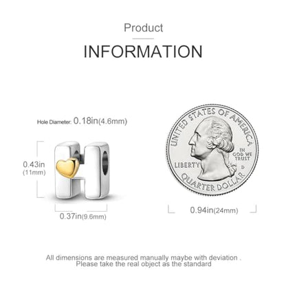 925 Sterling Silver Letter Charms A-Z for Bracelet Necklace Alphabet Bead | Heart letter A B C D G J charm initial gold Pendant beads Jewelry Gift for Women - color: Letter H