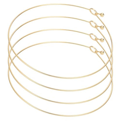 UNICRAFTALE Wire Wrap Collar Necklaces for Women 304 Stainless Steel Choker Necklaces Open Choker Necklace Metal Plain Chocker Collar Necklace for DIY Jewelry Making - color: Golden