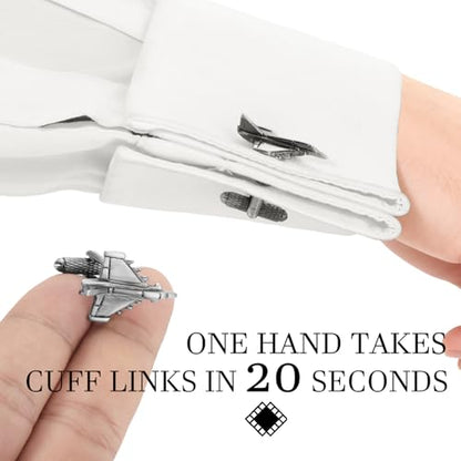 HAWSON Various Unique Cuff Links Mens, Animal/Tactical/Music/Holiday/Cufflinks, Themed Wedding Dinner Party Gift Suit Accessories - style: Airplane 2
