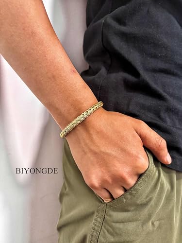 Stainless Steel Braided Cable Cuff Bangle Bracelet, Adjustable, Mens Womens, Minimalist - color: Gold