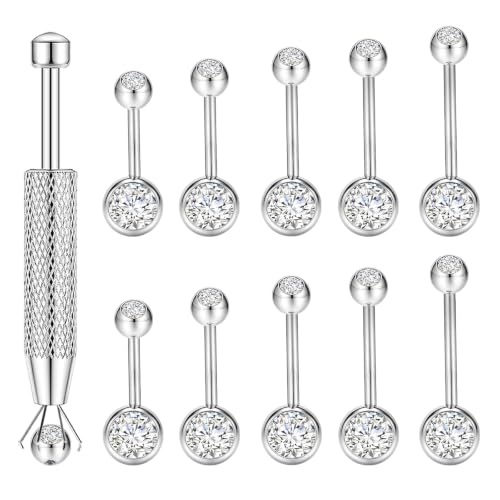 Long Belly Button Rings, Navel Piercing Jewelry for Women | 16mm 14mm 12mm 10mm 8mm Stainless Steel Extral Long Bar 14G - size: 8/10/12/14/16MM