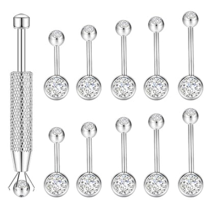 Long Belly Button Rings, Navel Piercing Jewelry for Women | 16mm 14mm 12mm 10mm 8mm Stainless Steel Extral Long Bar 14G - size: 8/10/12/14/16MM