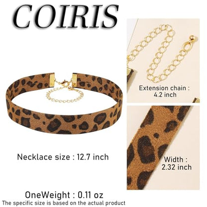 Velvet Choker Necklace for Women Goth Halloween Y2K Ribbon Collar Set - color: Leopard-0.6''-20pcs