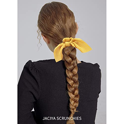 Jaciya Satin Silk Scrunchies - Women's Hair Ties for Ponytails, Thick Hair, and No Damage - color: Classic color