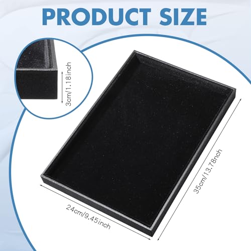 Quelay Stackable Jewelry Tray Jewelry Organizer Tray Showcase Display Empty Plate Bracelet Ring Earring Organizer - color: Black