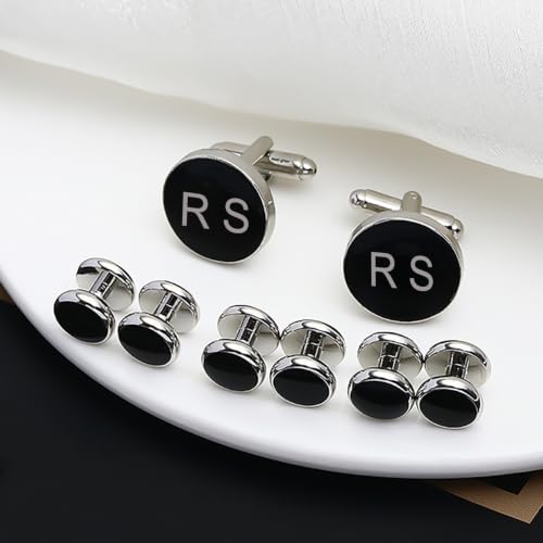 Meice 8 PCS Custom Men's Cufflinks and Tuxedo Studs Set,Formal Shirt Studs & Cuff Links for men,Wedding Groomsmen Best man Gift