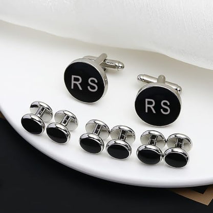 Meice 8 PCS Custom Men's Cufflinks and Tuxedo Studs Set,Formal Shirt Studs & Cuff Links for men,Wedding Groomsmen Best man Gift